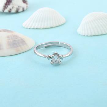 Brass silver plated imitation diamond moissanite finger ring for women girls 1