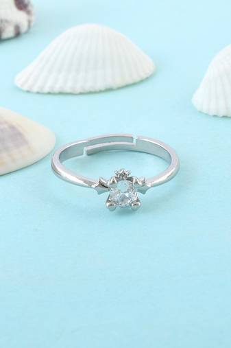 Brass silver plated imitation diamond moissanite finger ring for women girls