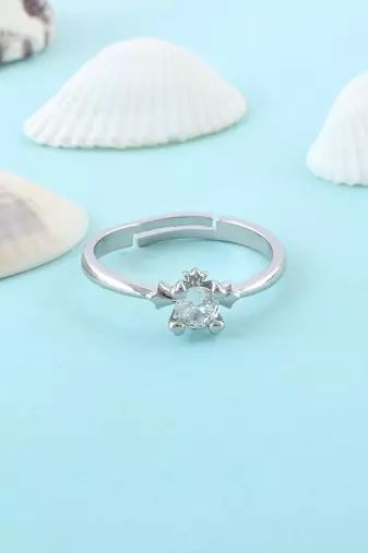 Brass silver plated imitation diamond moissanite finger ring for women girls