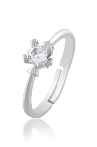 Brass silver plated imitation diamond moissanite finger ring for women girls
