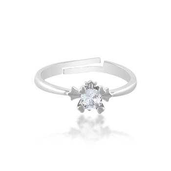 Brass silver plated imitation diamond moissanite finger ring for women girls 3