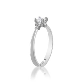 Brass silver plated imitation diamond moissanite finger ring for women girls 4