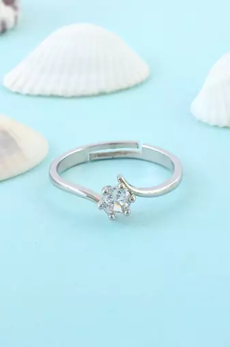 Brass silver plated imitation diamond moissanite finger ring for women girls