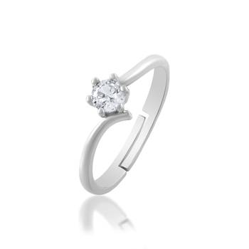 Brass silver plated imitation diamond moissanite finger ring for women girls 2