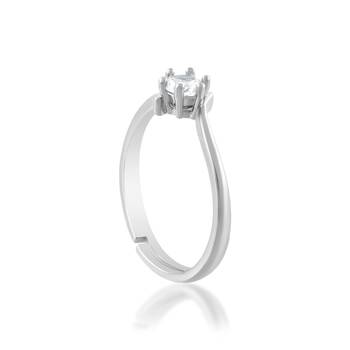 Brass silver plated imitation diamond moissanite finger ring for women girls 4