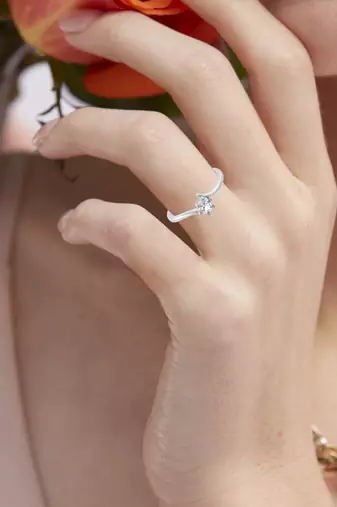 Brass silver plated imitation diamond moissanite finger ring for women girls