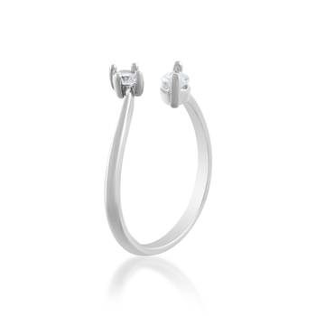 Brass silver plated imitation diamond moissanite finger ring for women girls 4