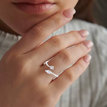 Brass silver plated imitation diamond moissanite finger ring for women girls 5