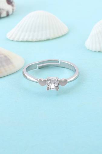 Brass silver plated imitation diamond moissanite finger ring for women girls