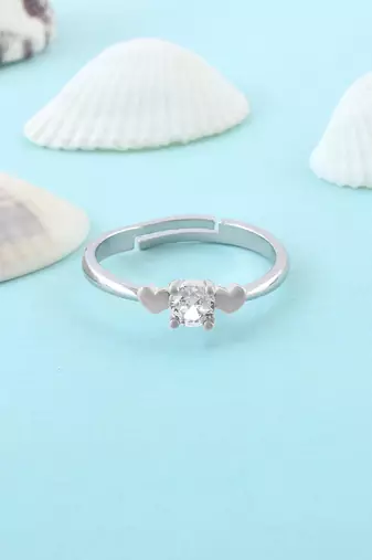 Brass silver plated imitation diamond moissanite finger ring for women girls