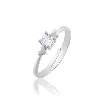 Brass silver plated imitation diamond moissanite finger ring for women girls 2
