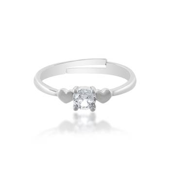 Brass silver plated imitation diamond moissanite finger ring for women girls 4