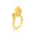 Brass micron gold folding hand buddha monk finger ring men women