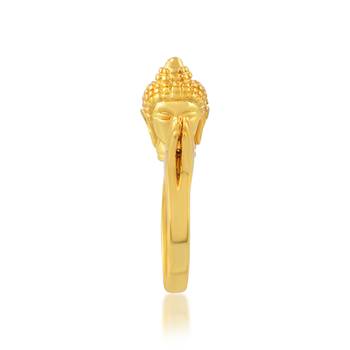 Brass micron gold folding hand buddha monk finger ring men women 5