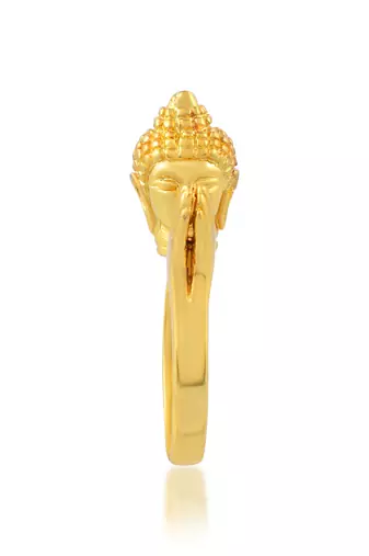 Brass micron gold folding hand buddha monk finger ring men women