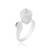 Brass anti tarnish silver plated folding hand buddha monk finger ring men women