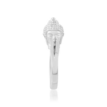 Brass anti tarnish silver plated folding hand buddha monk finger ring men women 5