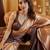Coffee ombre beads and stones satin saree