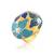Brass gold and blue mural finger ring for women free size