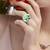 Brass gold and firoza mural finger ring for women free size