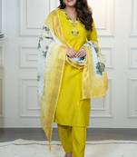 parrot colour Roman Silk handwork 3piece suit set