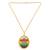 Brass gold plated cz jain namokar navkar mantra pendant