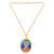 Brass gold plated cz jain mahavir swami chain pendant