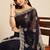 Navy-blue embroidered ethnic saree