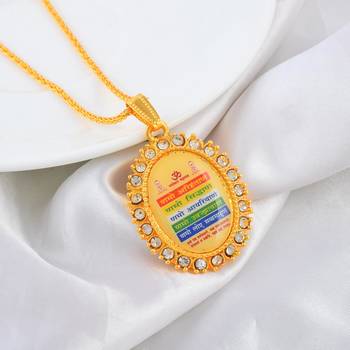 dzine trendz pendant jain namokar mantra gold plated 1