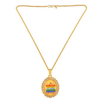 dzine trendz pendant jain namokar mantra gold plated 4