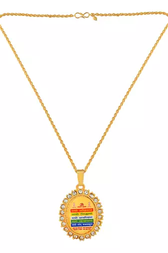dzine trendz pendant jain namokar mantra gold plated