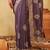 Blue floral embroidered chiffon saree
