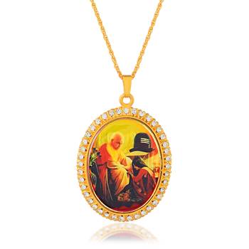 dzine trendz guruji pendant brass gold plated large 2