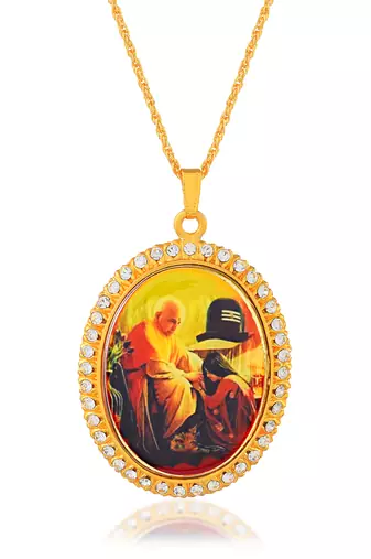 dzine trendz guruji pendant brass gold plated large