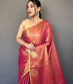 Pink Shining Tissue silk blend Saree 