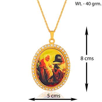 dzine trendz guruji pendant brass gold plated large 3
