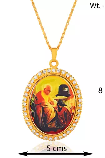 dzine trendz guruji pendant brass gold plated large