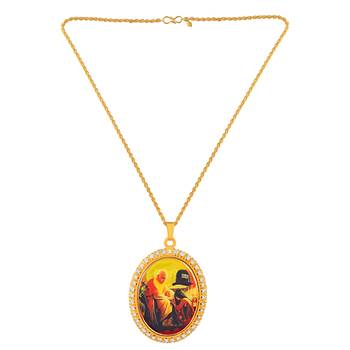 dzine trendz guruji pendant brass gold plated large 4