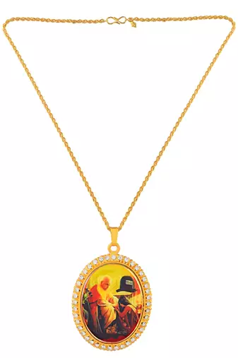 dzine trendz guruji pendant brass gold plated large