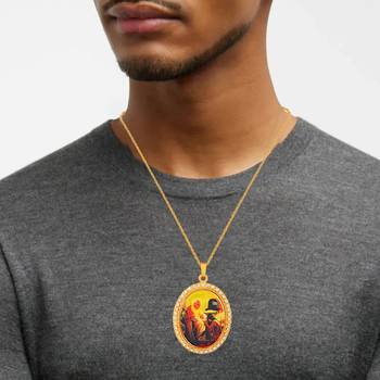 dzine trendz guruji pendant brass gold plated large 5