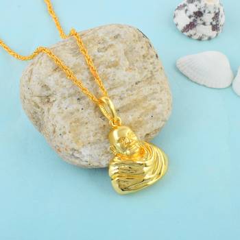 Brass micron gold baba neem karoli pendant 1
