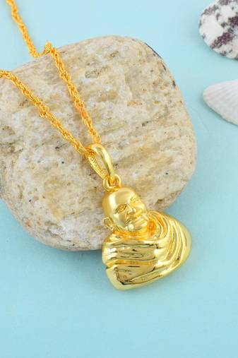 Brass micron gold baba neem karoli pendant
