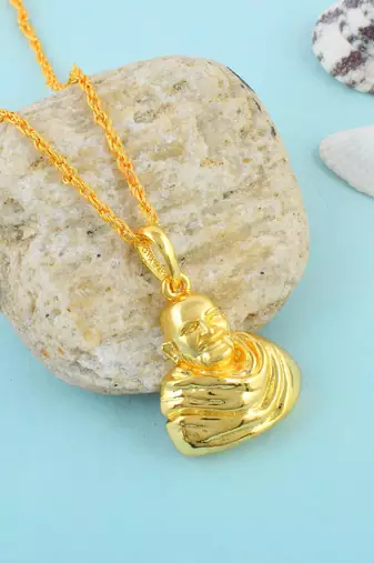 Brass micron gold baba neem karoli pendant