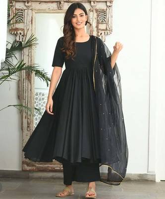 Black Sequin cotton Suit Set With Dupatta Elegant Designer Suit Set Festival Wear 4