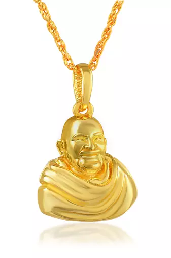 Brass micron gold baba neem karoli pendant