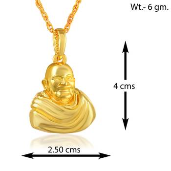 Brass micron gold baba neem karoli pendant 3