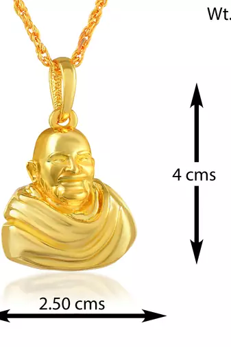 Brass micron gold baba neem karoli pendant