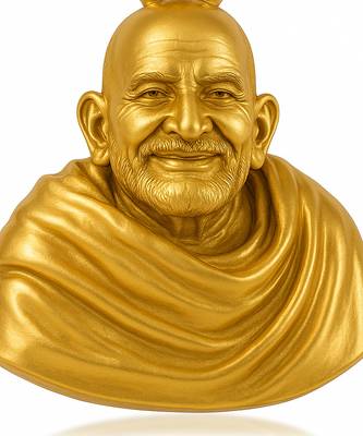 Brass micron gold baba neem karoli pendant 4