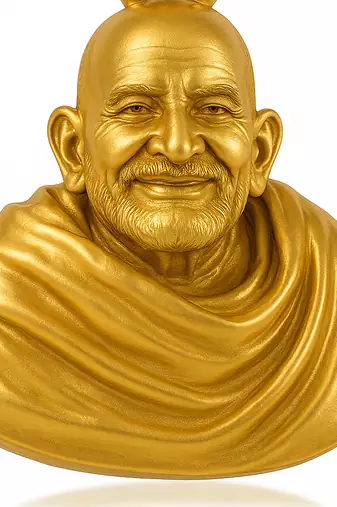 Brass micron gold baba neem karoli pendant