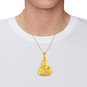 Brass micron gold baba neem karoli pendant 5
